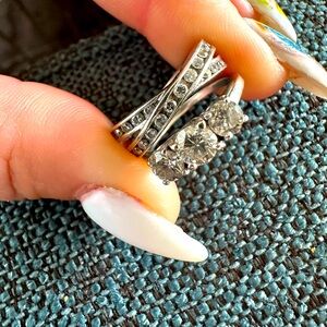 Wedding band and engagement ring set